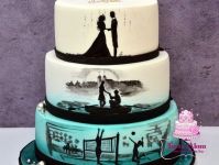 Sziluettes esküvői torta 