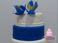 Kék-arany esküvői torta