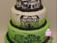 Sziulettes esküvői torta zöld
